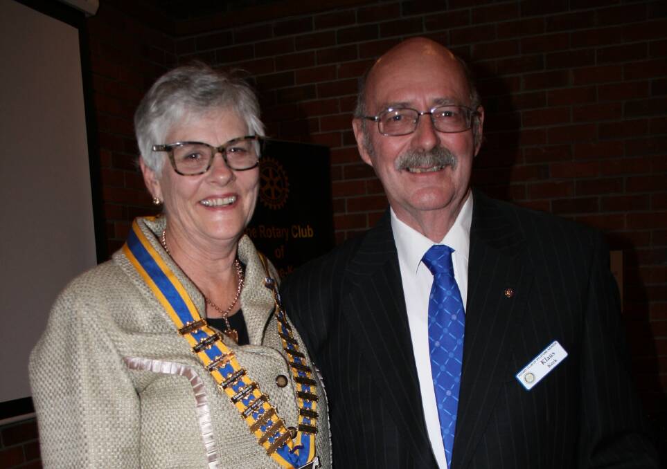Newly inducted president Elizabeth McKay with immediate past president Klaus keck.