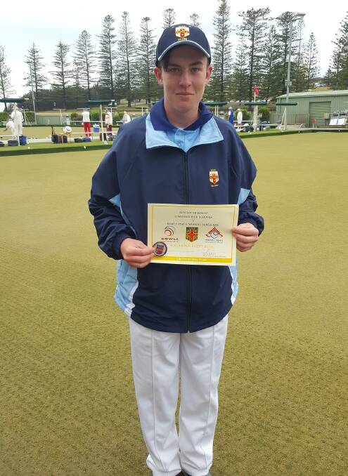 Champion: Young Kandos bowler Ty Pennell at Port Macquarie.