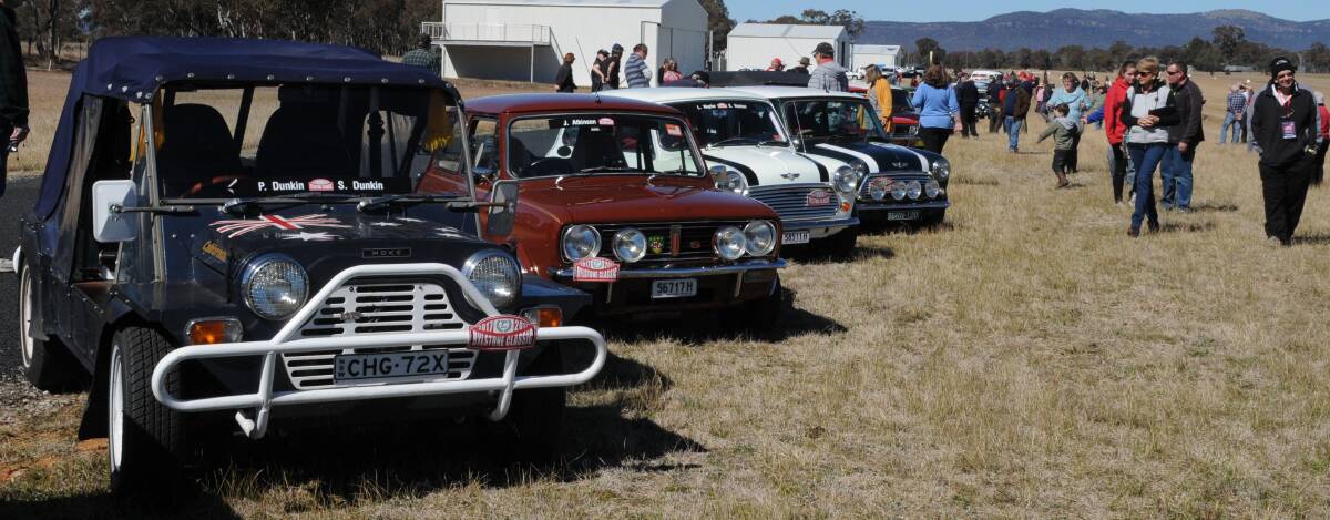 Mini Magic: The Rylstone Classic Mini Car Rally gathering at the Rylstone Aerodrome for photo opportunities and car inspections.