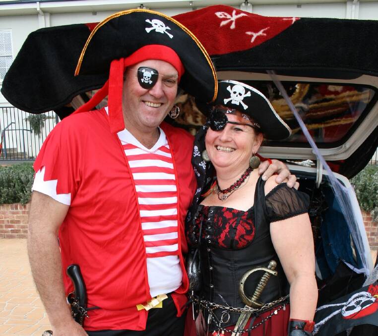 Me Hearties: Pat Bennett and Karen Norris from Capertee got into the spirit of the day.