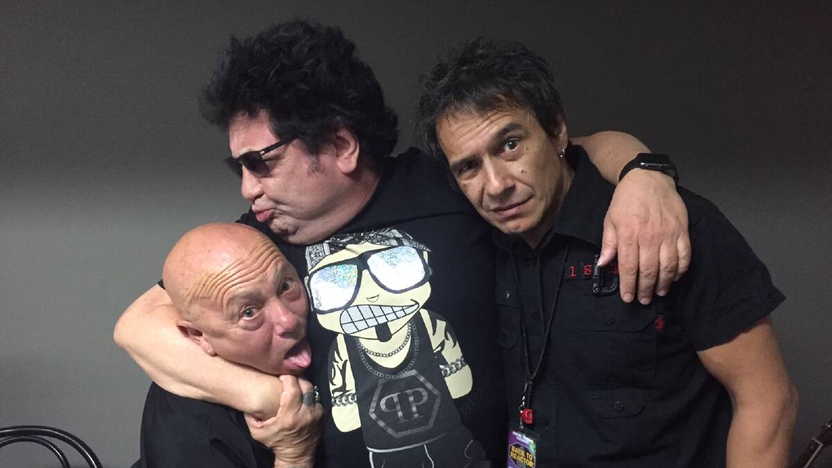 LEGENDS: Angry Anderson, Richard Clapton and 1927 lead singer Eric Weideman.