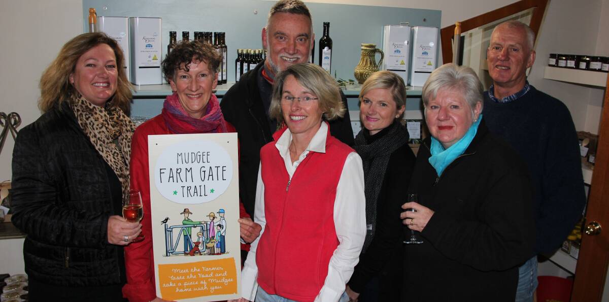 LAUNCH:  Deb Patison, Liz Mayberry, Simon Staines, Jenni Buckley, Edwina Smith, Judy Rogers and David Sargeant at the Farm-Gate Trail launch. 
