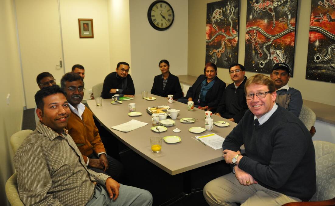 PRODUCTIVE: Member for Dubbo Troy Grant MP meeting with representatives of the Orana Indian Sub-Continental Group. 