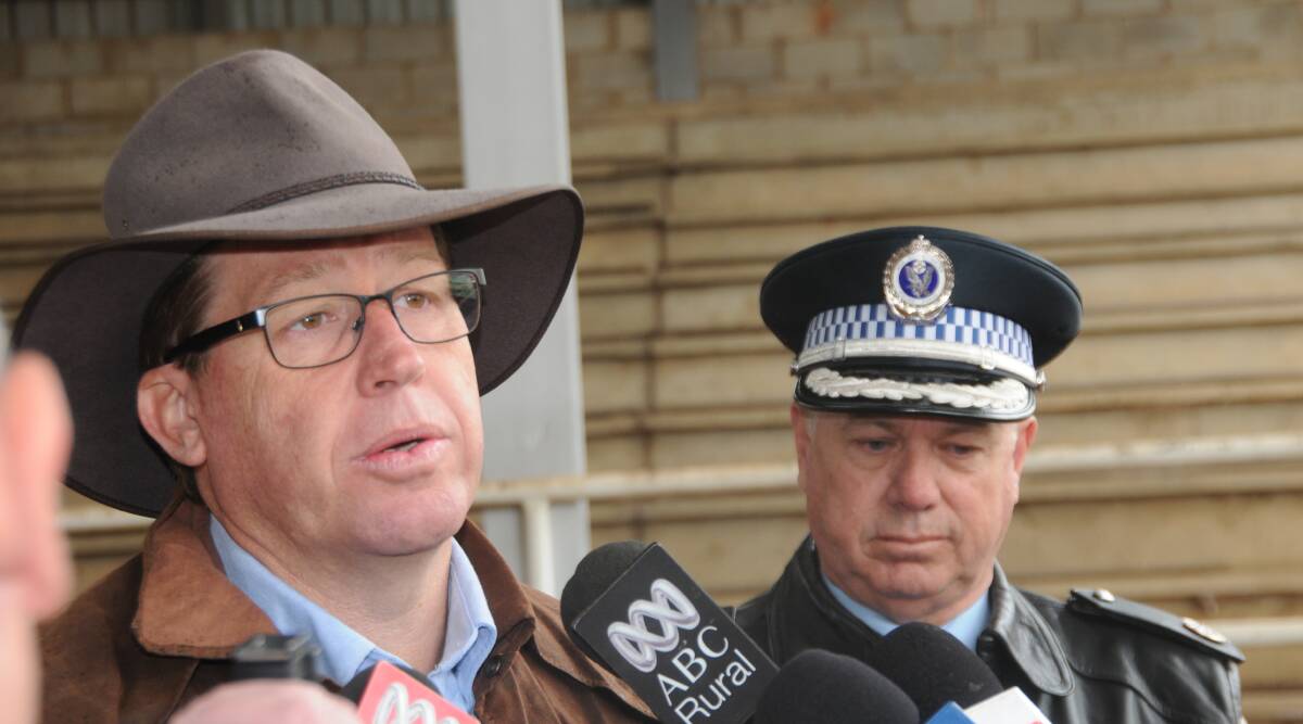 UNITED FRONT: Member for Dubbo Troy Grant and NSW Police Assistant Commissioner Geoff McKechnie focus on rural crime. Photo: GRACE RYAN