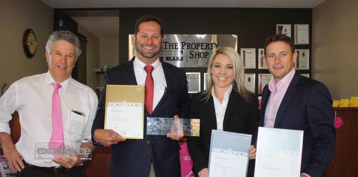 Winners:   Hugh Bateman, David Goldring, Alyse Pilley and Andrew Palmer with their Real Estate Institute of NSW Awards for Excellence. 