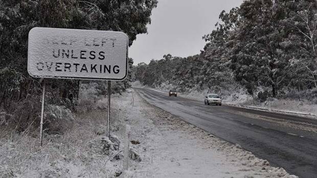 Drivers have been warned to take care on the roads, with snow predicted between Oberon and Orange. 