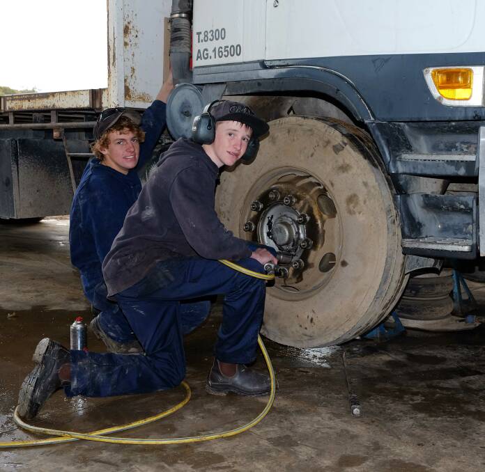 MEN AT WORK: Brock Coleman (right) with supervisor Brandon Robinson-Smith Everything MechanicaL. 
