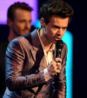 Harry Styles accepts the ARIA for Best International Artist during the 31st ARIA Awards at The Star, in Sydney. Photo: AAP
