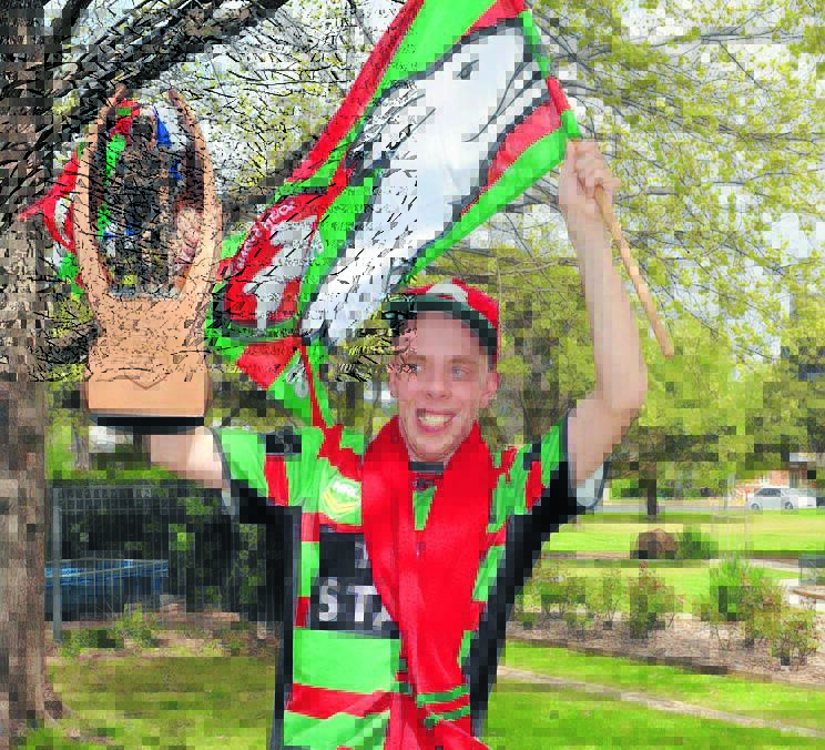 GLORY GLORY: Russell Moriarty ahead of the 2014 grand final between Souths and Canterbury. 