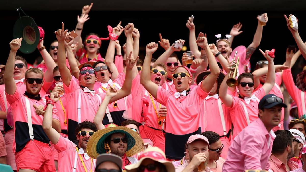 Fans enjoy the atmosphere during day three of the Third Test. Photo: Cameron Spencer/Getty Images
