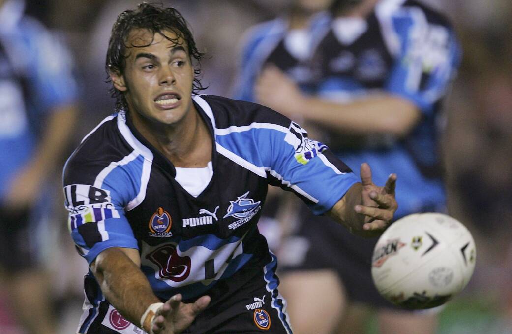 UP, UP CRONULLA: Former Sharks hooker Mick Sullivan, pictured in 2004 with luxurious locks, tipped his old club to win its maiden NRL title on Sunday. Photo: GETTY IMAGES