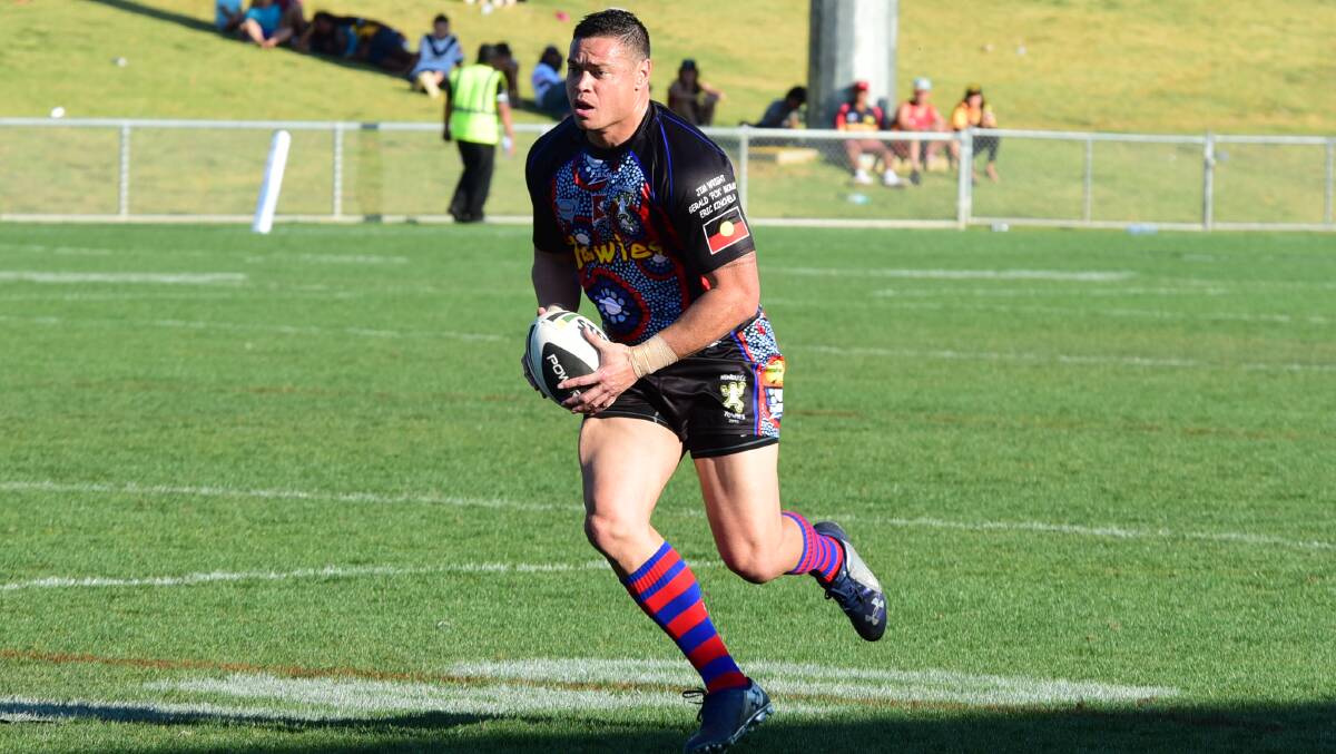 MAKING A DIFFERENCE: Timana Tahu, pictured during the Koori Knockout at Dubbo in 2015, will link up with the Wellington Cowboys this season. Photo: FILE