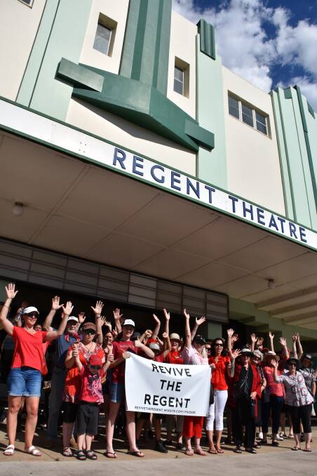 Members of Revive the Regent outside the Regent Theatre.