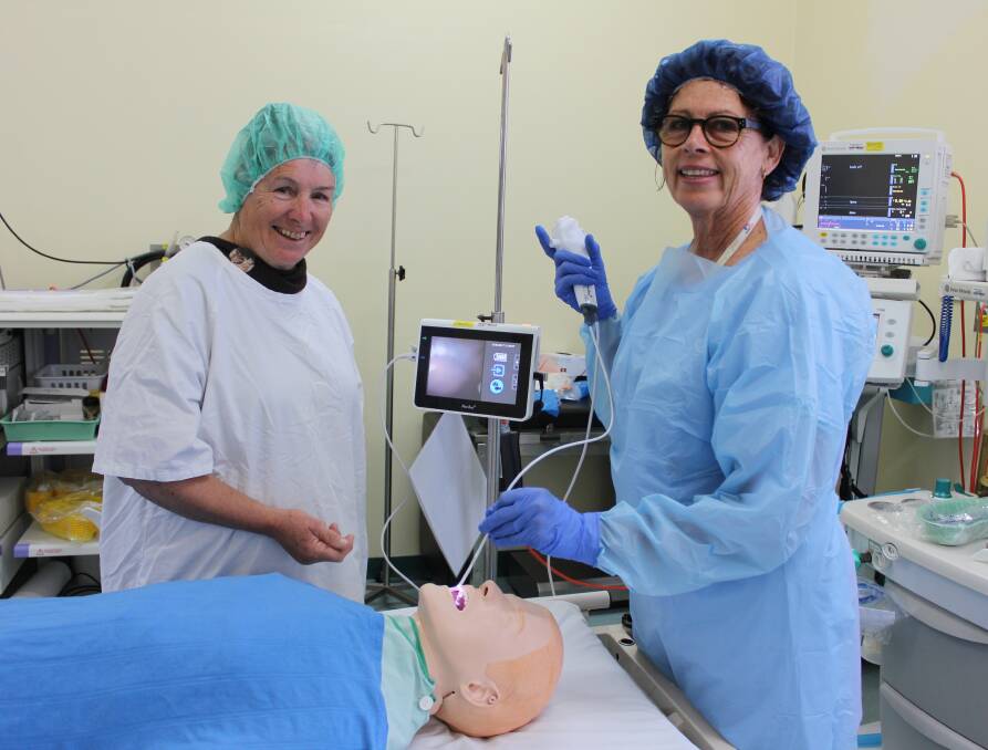 Ann Burrows from the Mudgee Hospital Auxilary and nursing unit theatre manager Trish Kempton.