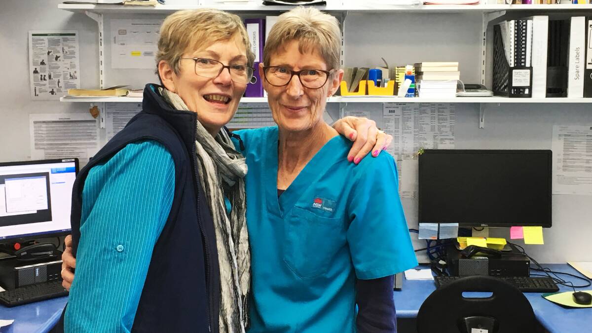 Jeanine Rhodes (right) with pharmacist Ann Wormald.