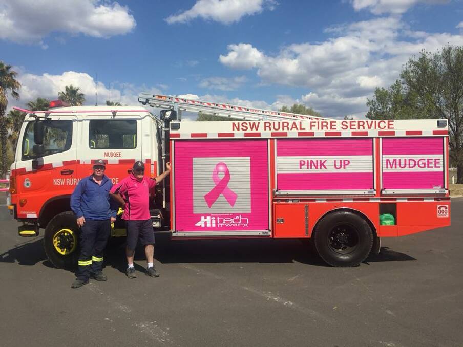 Mudgee RFS have turned two fire trucks pink.