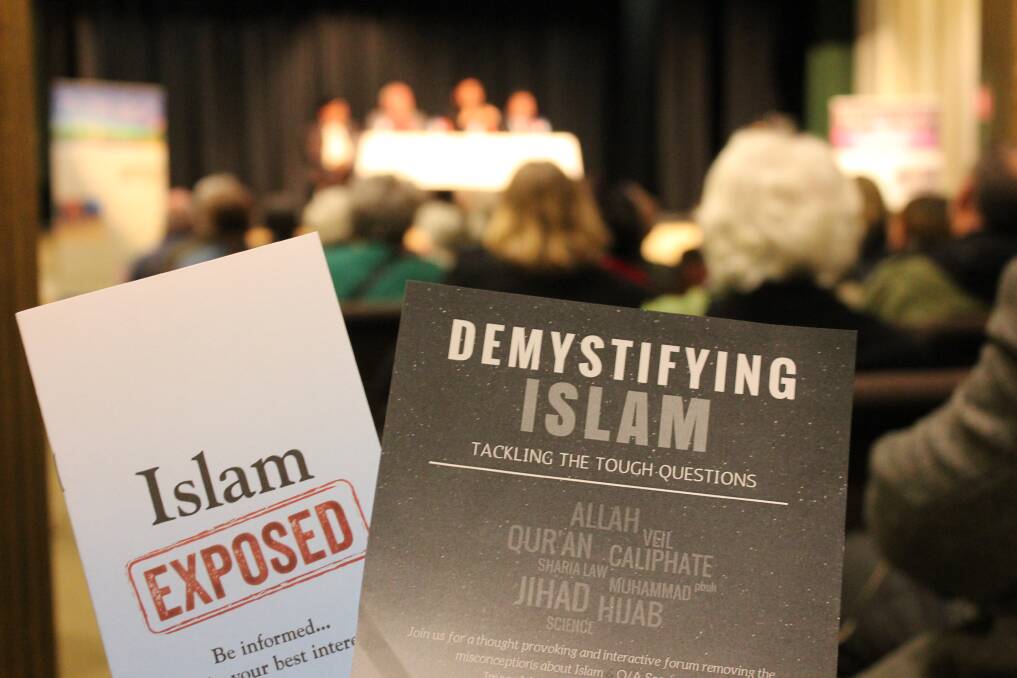 Leaflets handed out at the Demystifying Islam Q&A event in Mudgee on Friday.