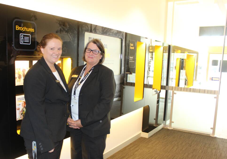 Kendall Lewis and Jane Stanford in the new Commonwealth Bank branch on Church street.