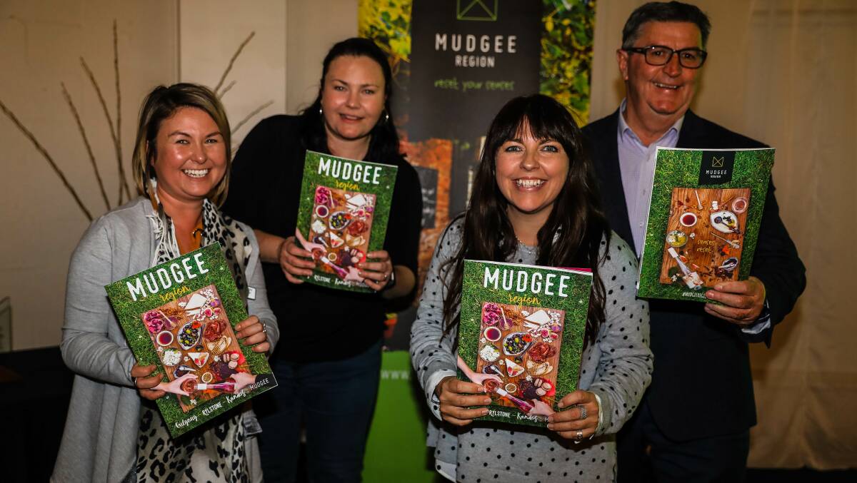 Mudgee Region Tourism office manager Leianne Murphy, Chair Jess Chrcek, CEO Cara George and Mid-Western Regional mayor Des Kennedy. Photo: FILE