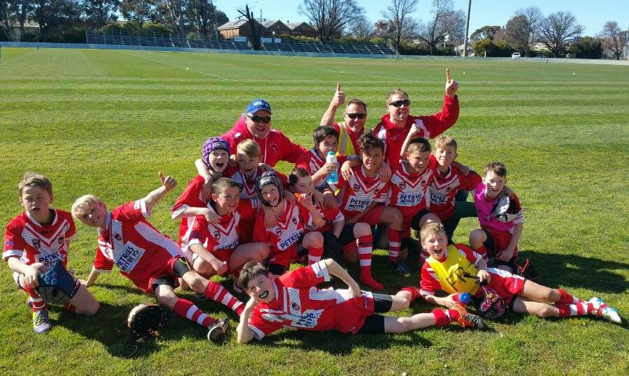 PAINTING THE TOWN RED: The Mudgee Dragons U10s Red side qualified for the grand final after beating Bloomfield Tigers 34-nil Wade Park, Orange.