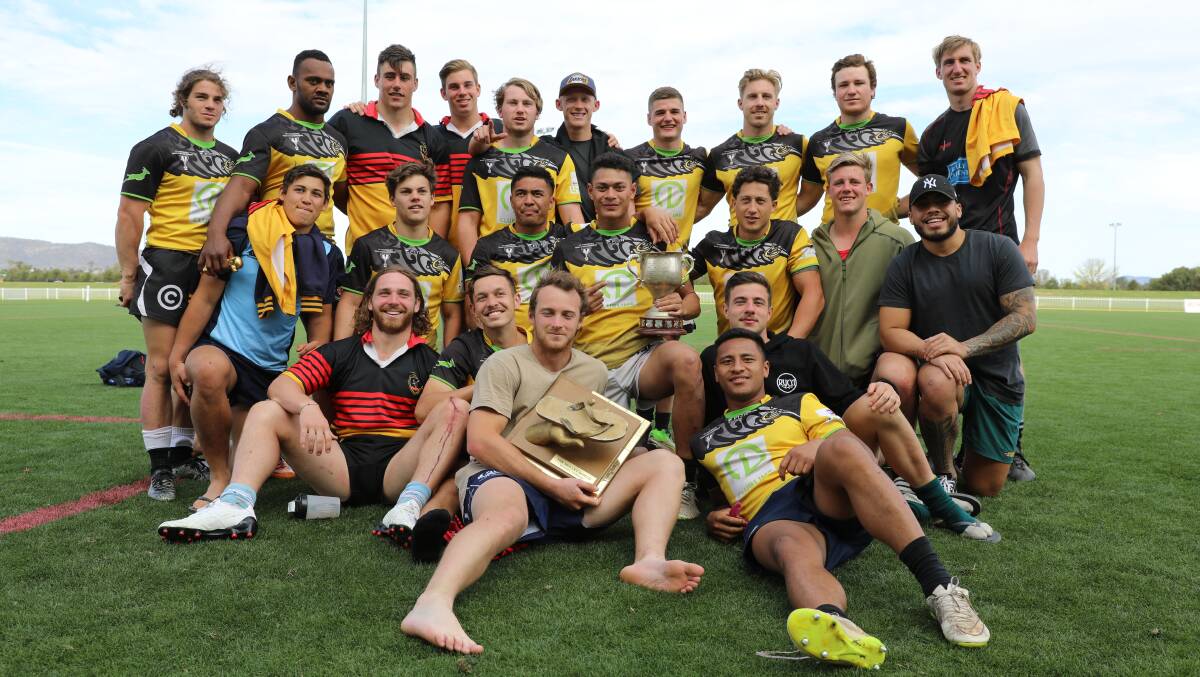 WON THE DAY: The Icon 1 side were the cup winners at the 2017 Bowdens Silver Mudgee Rugby Sevens. Photo: Simone Kurtz