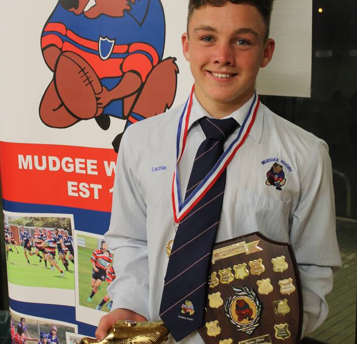GOLDEN MOMENT: Wombats Under 17 player Lachie Morse was named the Mudgee Rugby Union Junior Clubman for 2016 at the recent presentation night, his side were grand finalists this season as well.