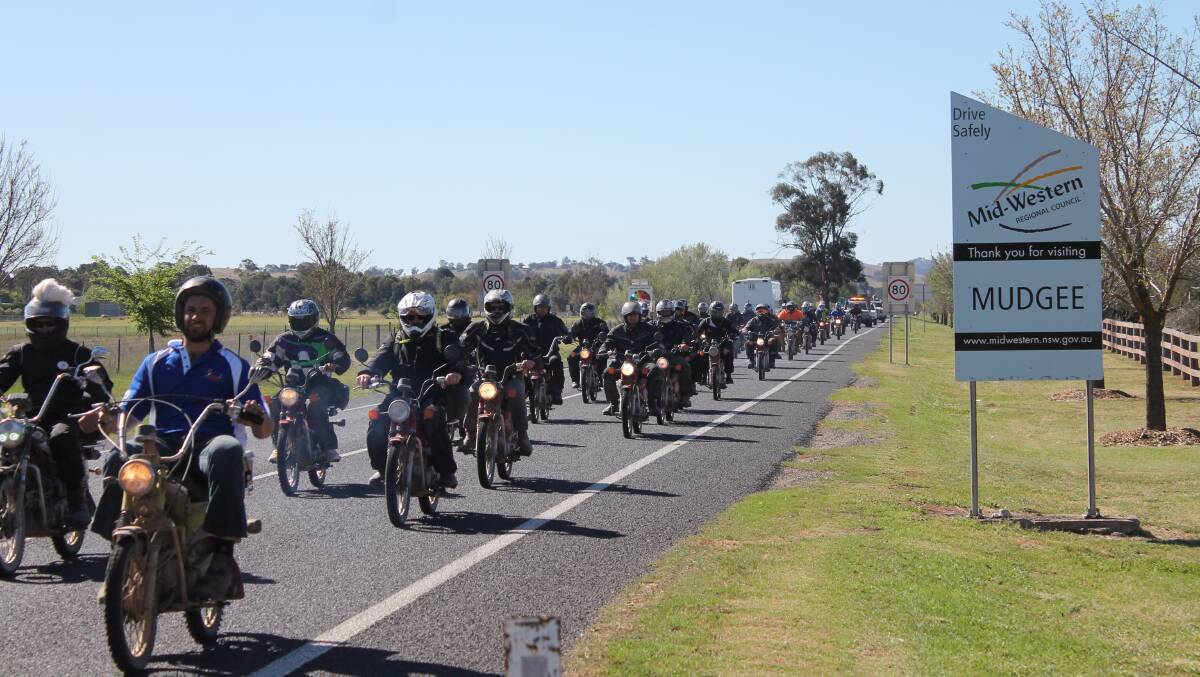 HOME STRETCH: The Late Mail Postie Bike Ride arrives in Mudgee on Friday afternoon.