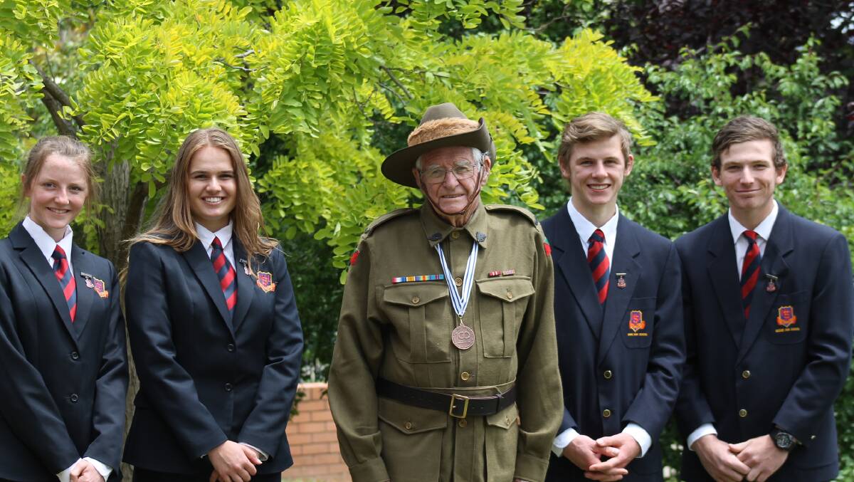 Mr David Lester with Mudgee High School Captains and Vice Captains (from left), Olive Loughnan, Lowanna Paulsen, Thomas Loughnan and Adam O’Connell.
