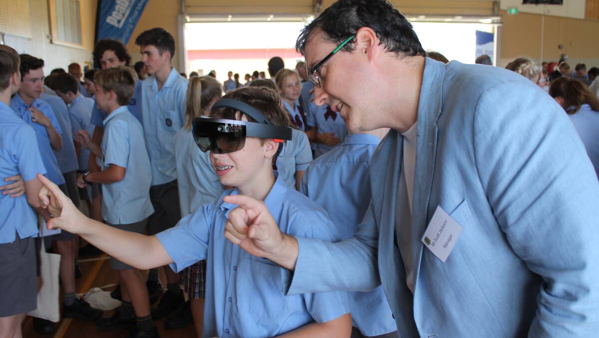 DIFFERENT LOOK: This augmented reality device was part of St Matthew’s Catholic School's Science, Maths and Engineering Careers Expo on Thursday.