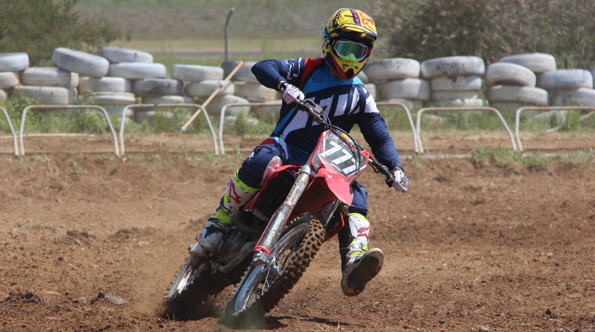 TWO WINS: Matt Keipert won the Senior A Grade Open and Allpowers races in Round 4 of the Club Championships of Mudgee Dirtbikes. Photo: Simone Kurtz.
