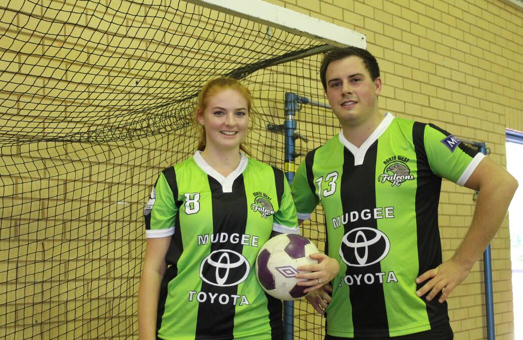 TOWARDS 2018: North West Falcons men's captain-coach Joe Peters and senior member of Lady Falcons Makayla Lillyst.