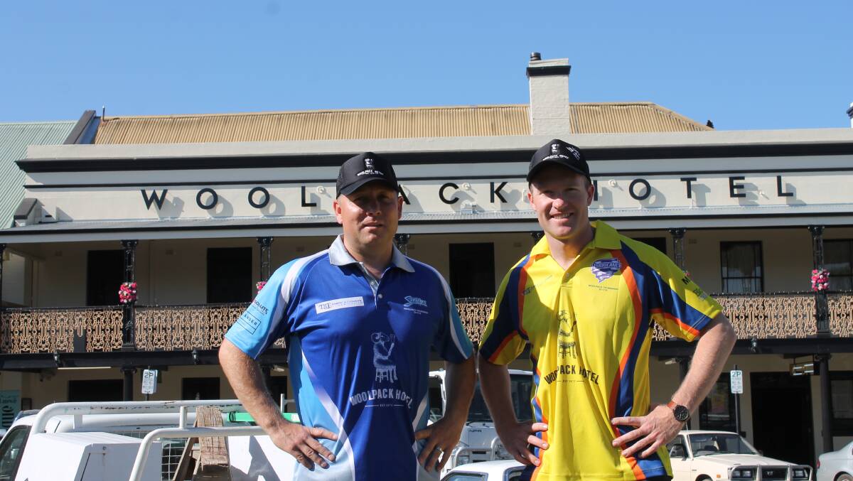 FLYING COLOURS: Ben Reynolds and Lucas Sheppard in the Woolpack T20 Strikers and Hurricanes shirts, two of the four teams set to contest the local Big Bash comp.