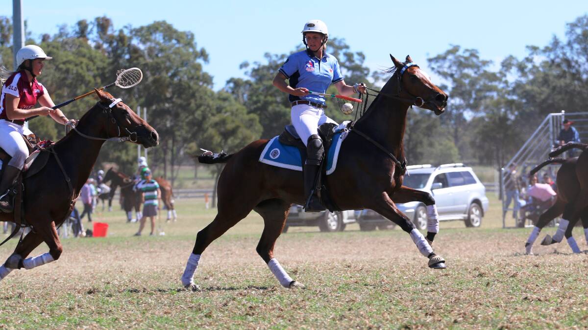 GREAT NORTHERN COMP: Gulgong Polocrosse Club's Skye Anderson competing at Barastoc in Warwick, , one of country’s premier tournaments. Photo: Kristy Bullen.