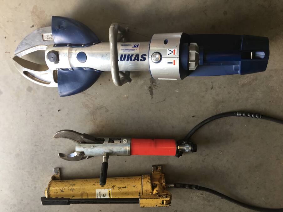 The newly purchased equipment compared to the 1970s era "jaws of life".
