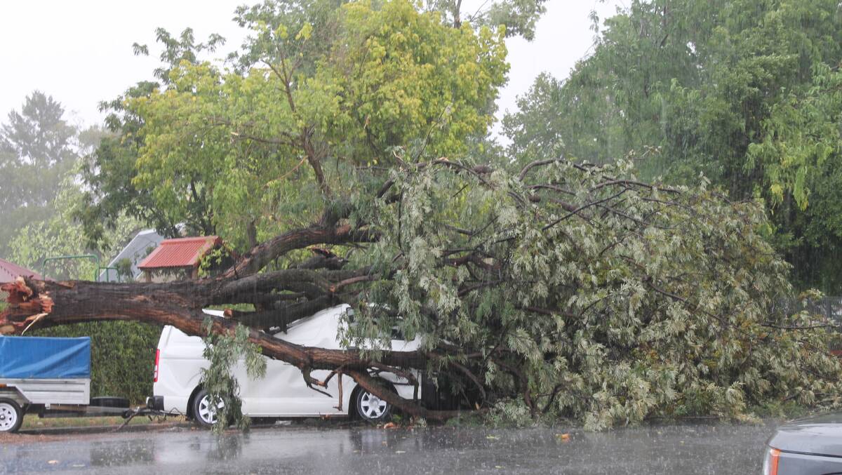 AS BAD AS IT GETS: The freak storm that tore through Mudgee earlier this year, storm season is October to March.