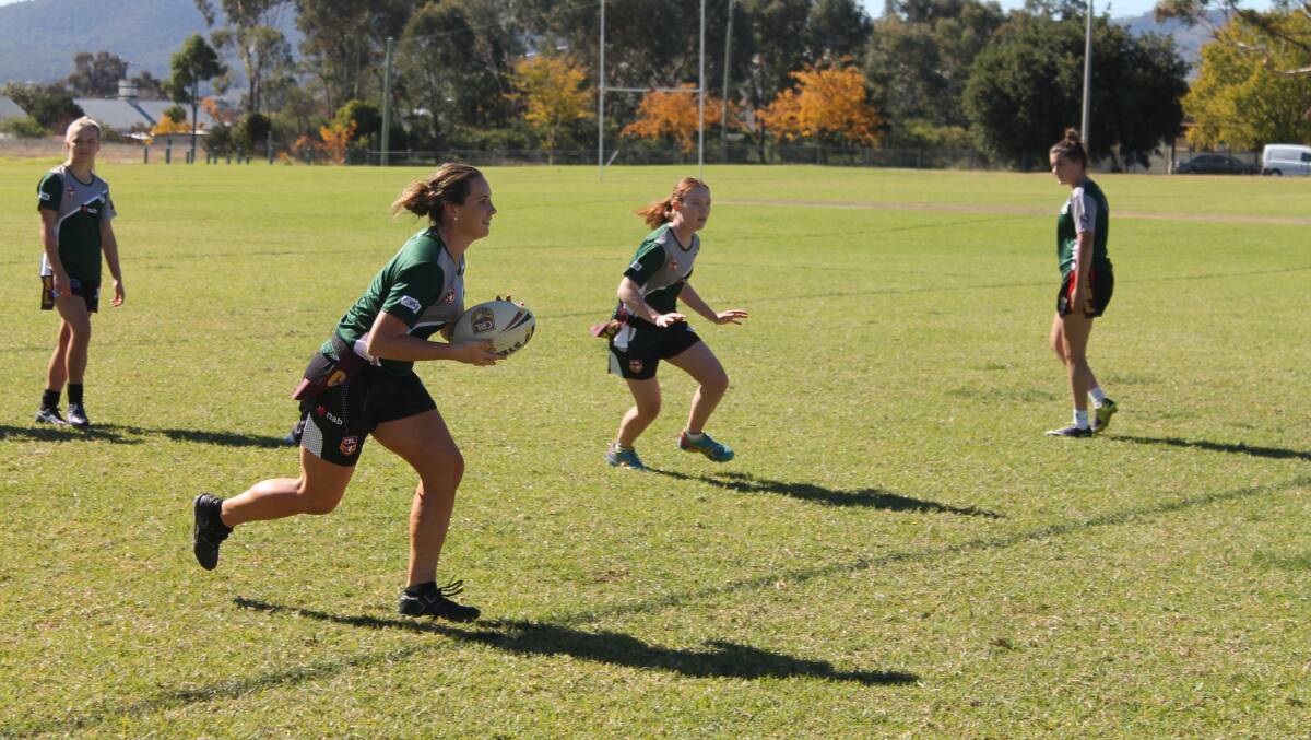LEADING THE WAY: Emma Gallagher and Lauren Sullivan (pictured at Western training) are members of the all-conquering Dunedoo League Tag side.