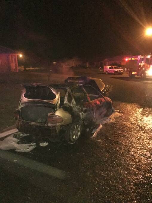 This vehicle was destroyed by fire in Mudgee on Thursday morning. Photo: Facebook