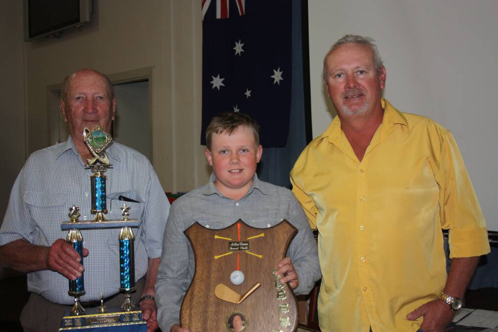 Cliff, Lachlan and Michael Thompson winners of the Gulgong Golf Club Corporate Day.
