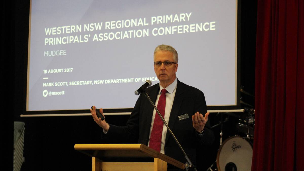 Secretary of the NSW Department of Education, Mark Scott, speaking at the Western NSW Regional Primary Principals’ Association Conference.