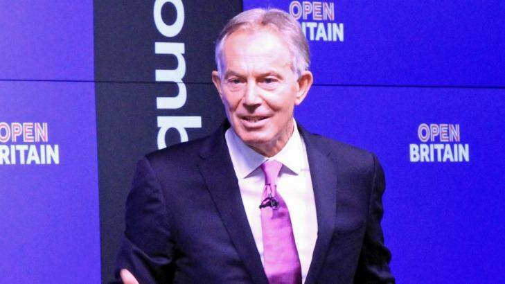 Former British prime minister Tony Blair urges Britons to "rise up" and campaign for a second Brexit referendum. Photo: Latika Bourke