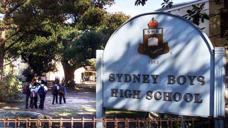 Highest levels of private income: Selective school, Sydney Boys High.  Photo: Robert Pearce