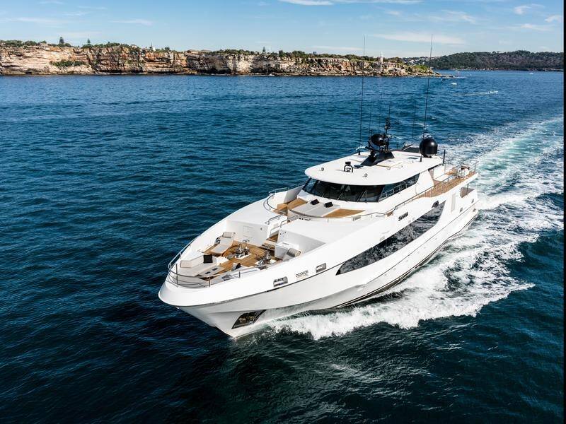 The Sahana luxury motor yacht on the Gold Coast.