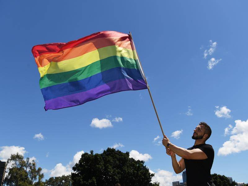 A rainbow flag is flying above the Sydney Police HQ ahead of Saturday's mardi gras.
