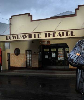 Aden Ridgeway in front of the Bowraville picture theatre. Photo: Leigh Jensen