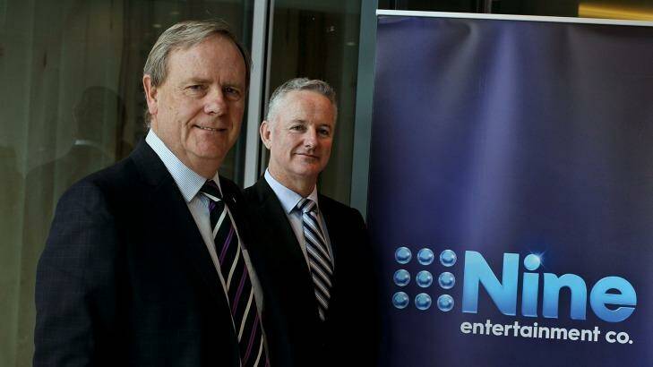 Nine chairman Peter Costello with chief executive Hugh Marks. Photo: Ben Rushton