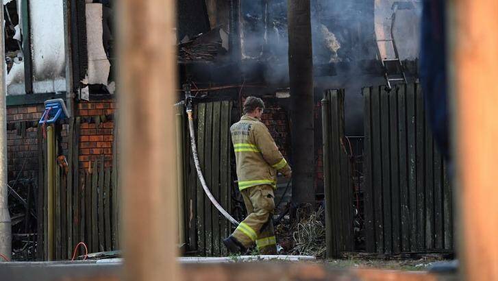 Firefighters are investigating the cause of a house fire at Paringa Place at Bangor. Photo: Peter Rae