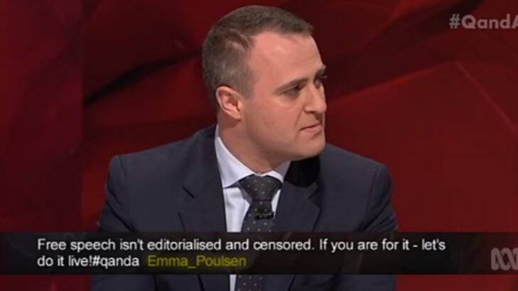 Freedom Comissioner Tim Wilson believes the quality of Q&A has deteriorated since 2008. Photo: ABC