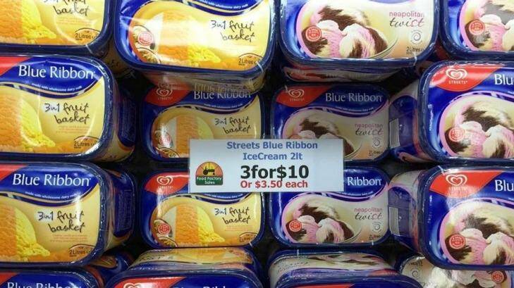 Unilever has recalled Blue Ribbon 1.5L and 2L tubs of ice cream. Photo: Facebook. 