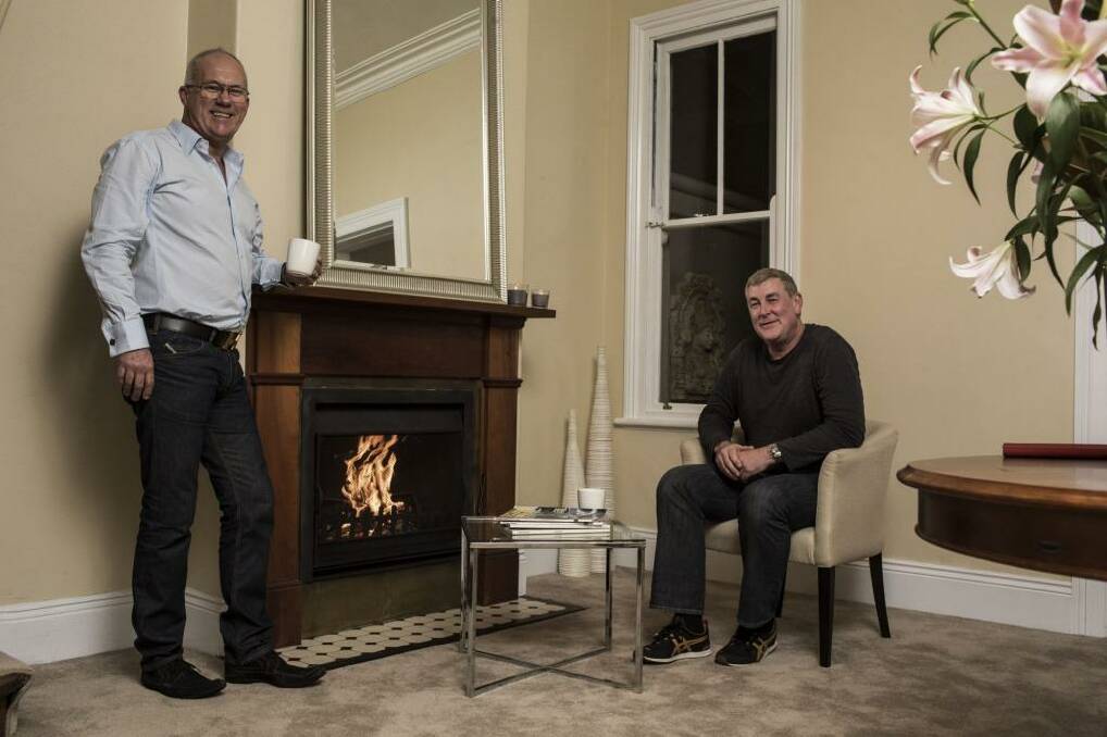 Alan Bond and Phillip Dows are selling  their Newtown property  in winter. Photo: Dominic Lorrimer