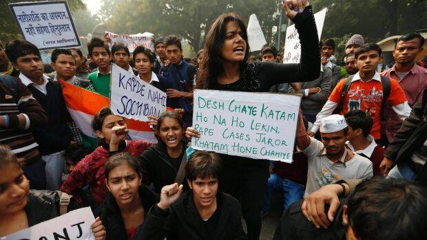 Indian students protest in Delhi after the brutal gang rape of Jyoti Singh Pandey in 2012. Photo: AP
